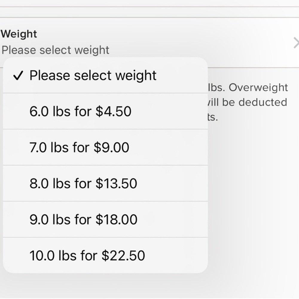 Shipping Label Request Form Screen - Picture 4 of 4